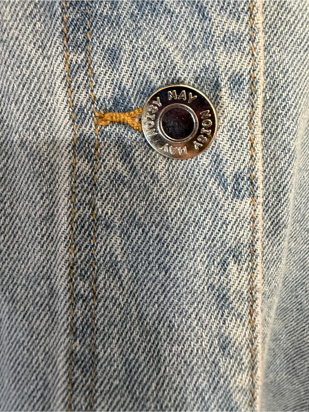 Noisy May Light Blue Denim Button-Front A-Line Skirt - Picture 2 of 7